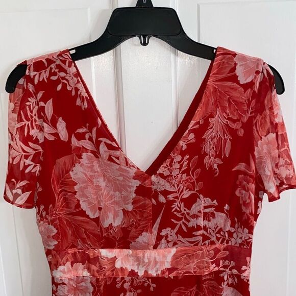 INC International Concepts printed flutter sleeve asymmetrical dress size 4P - Picture 6 of 14